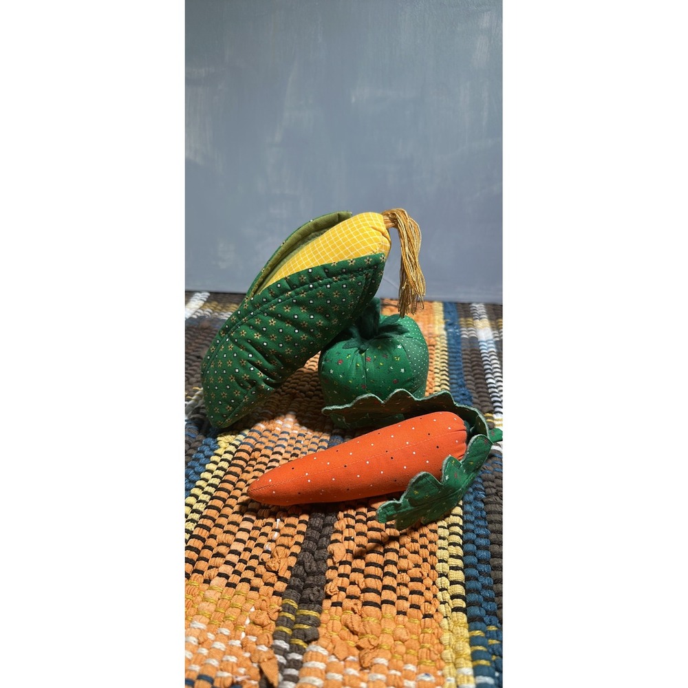 Farmhouse Decor Fabric Stuffed Corn Carrot Pumpkin Decorative Vegetables